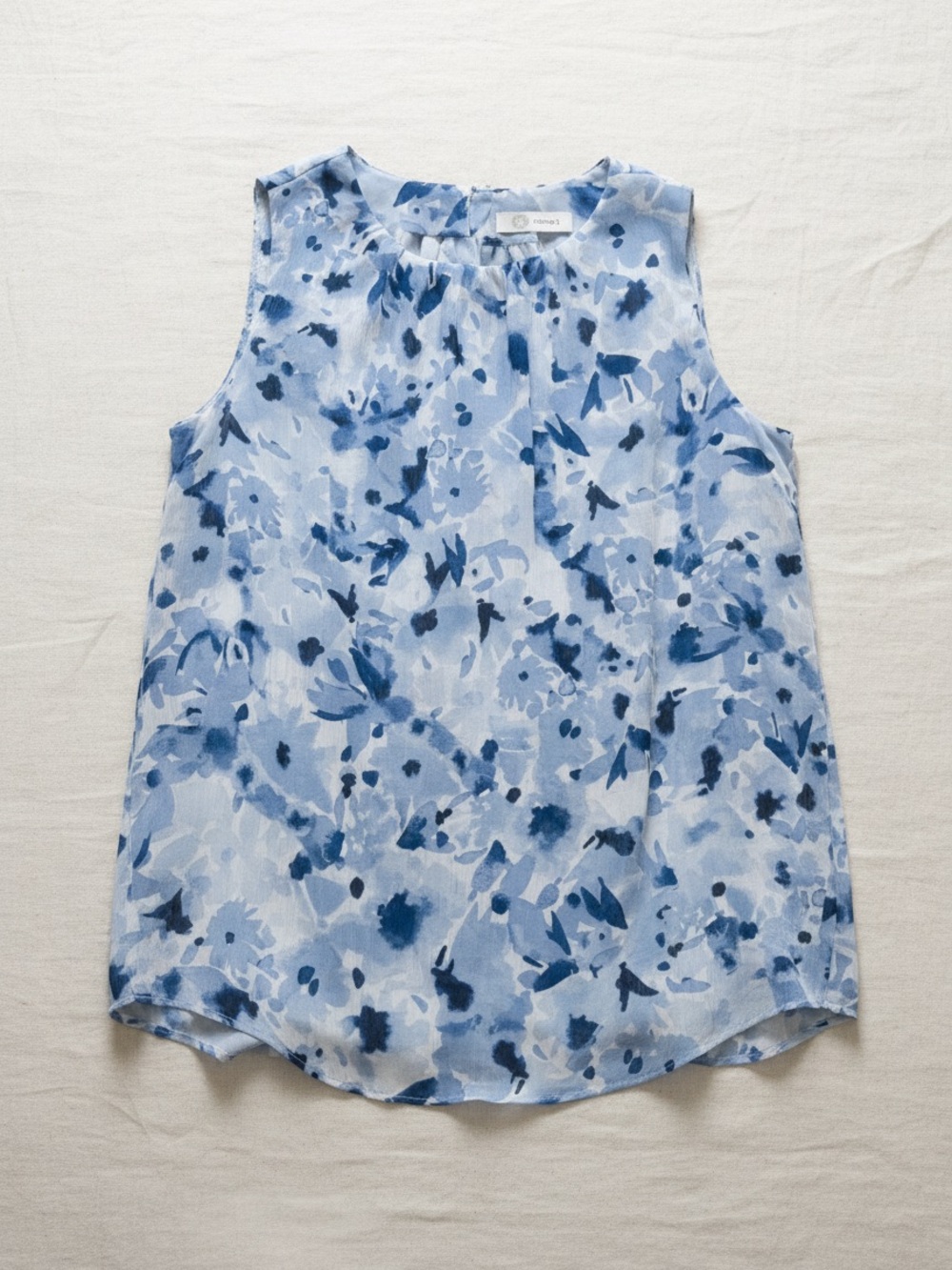 Cristina B blue watercolor blouse S